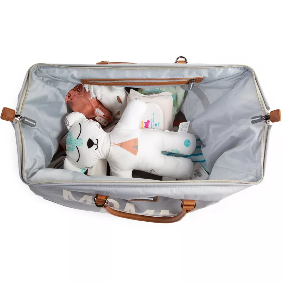 CHILDHOME Mommy Bag Groß Grey Off White