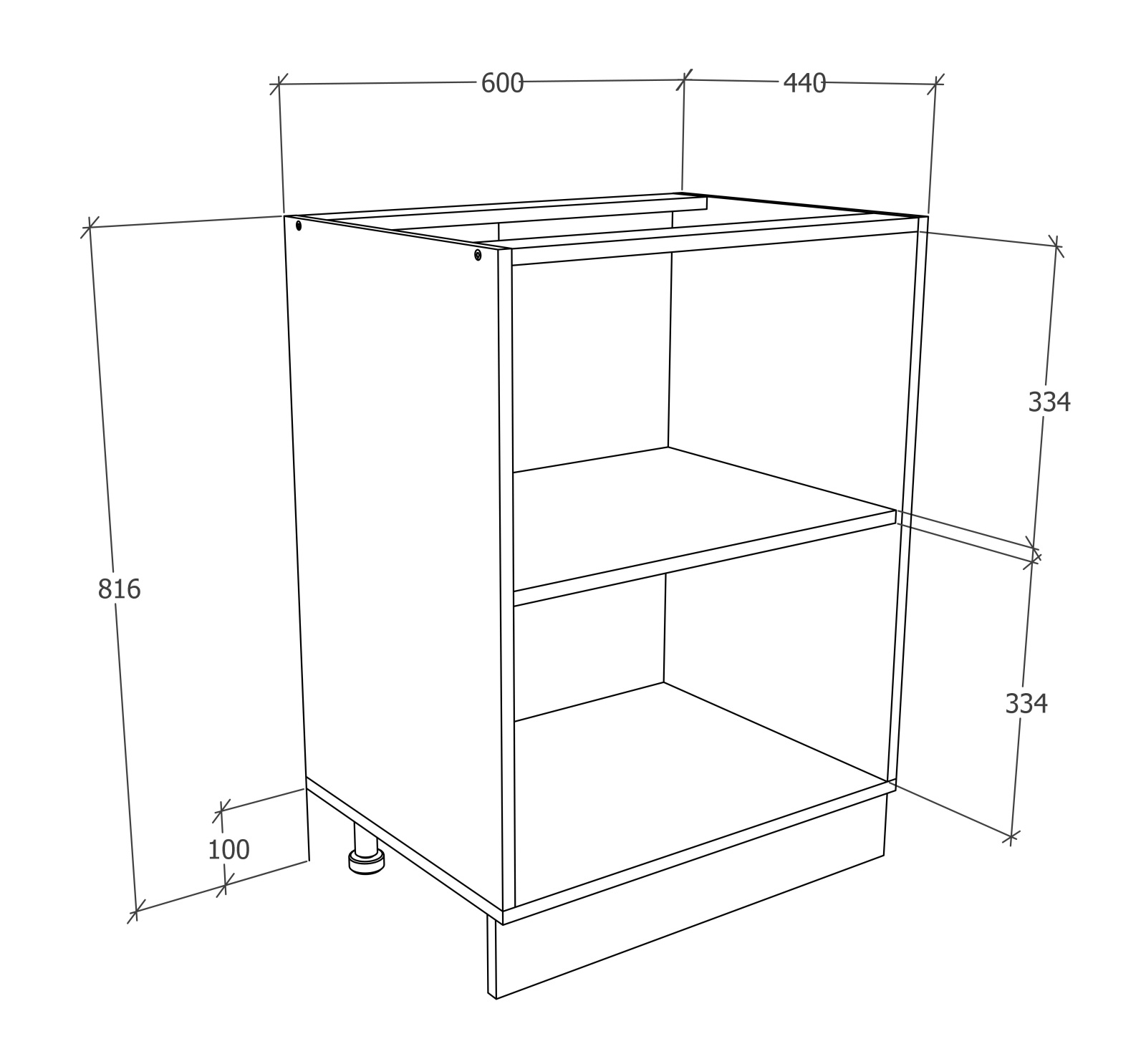 Unterschrank ESILO - weiß - Sonoma Eiche - 60 cm