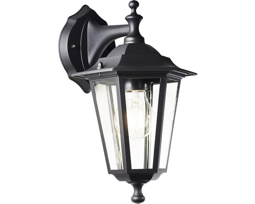 Buitenwandlamp, hangend, 1-lichts, zwart