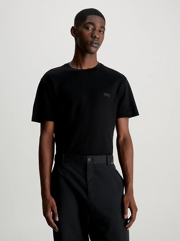 Camiseta de algodão com textura de favo de mel
