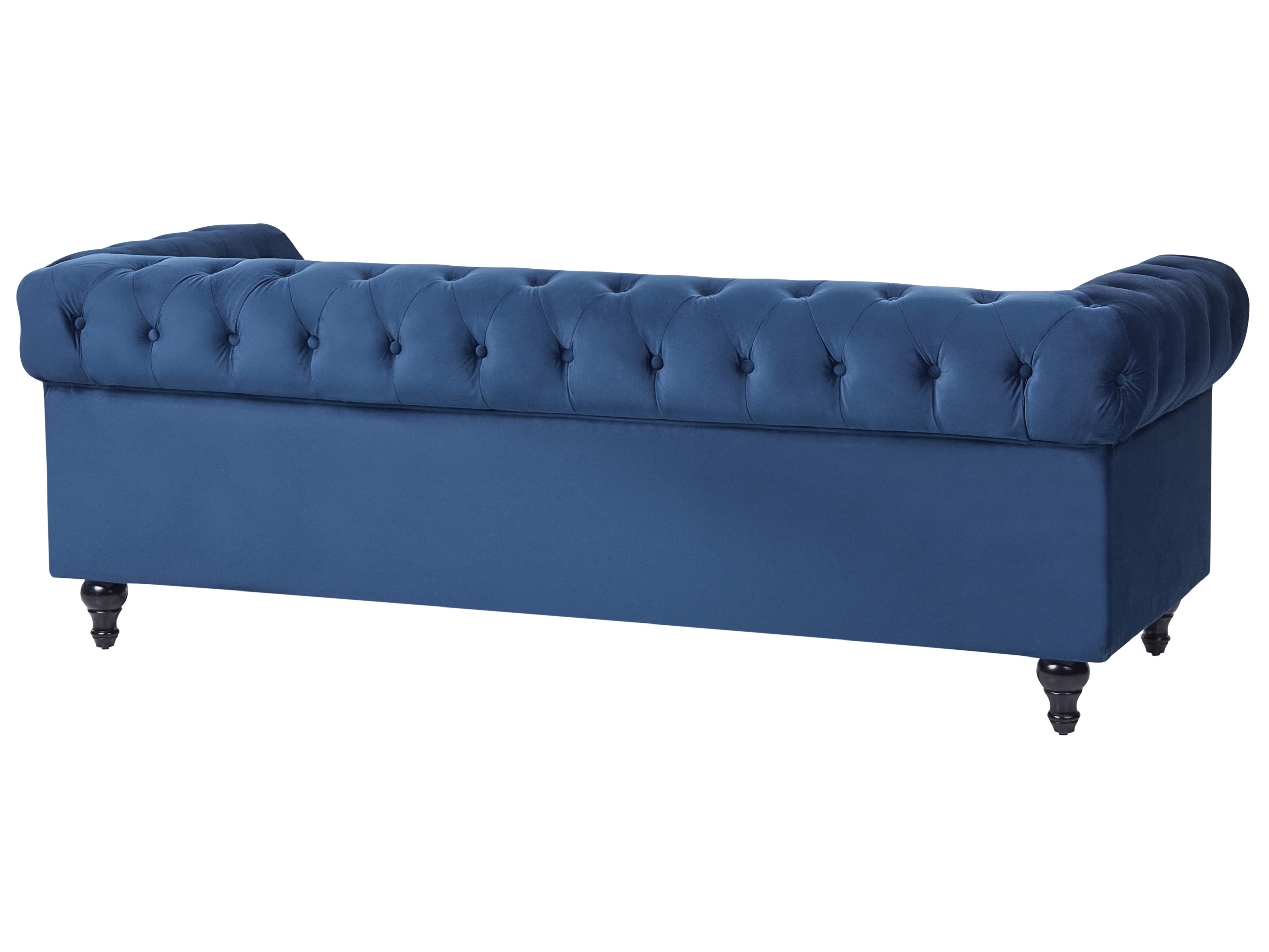 Bankenset 4-zits CHESTERFIELD Fluweel Marineblauw