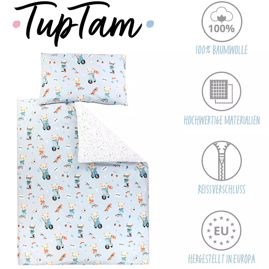 TupTam Kinder Bettwäsche Set 2-tlg blaubraun