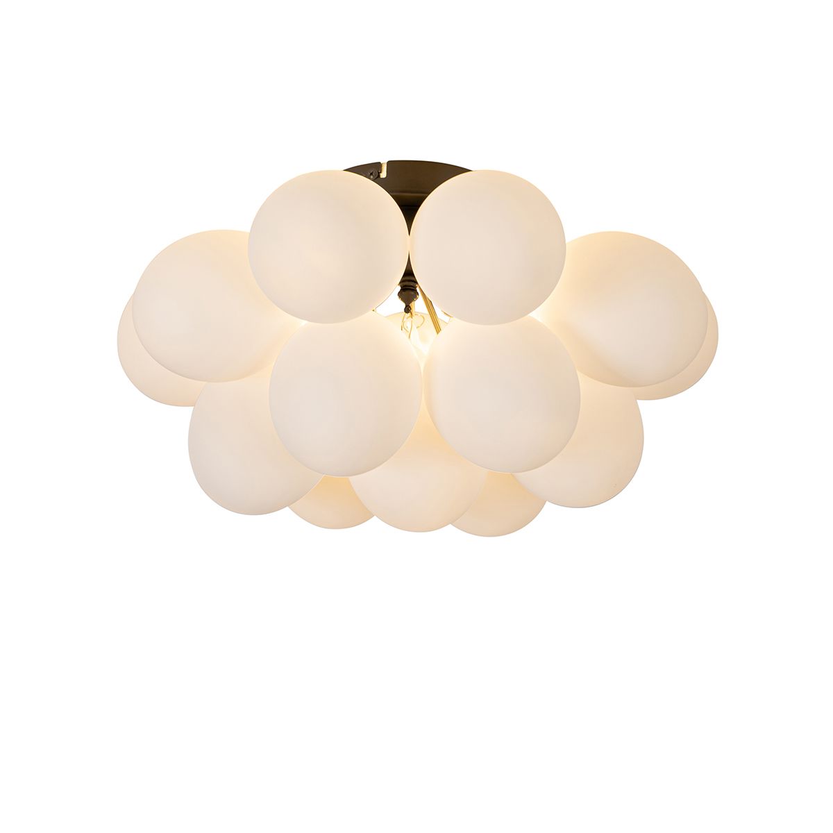 Smart plafondlamp zwart met opaal glas 4-lichts incl. 4 Wifi G9 - Uvas