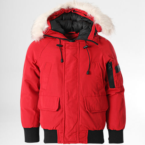 Bomber Capuche Fourrure Enfant FD901 Rouge