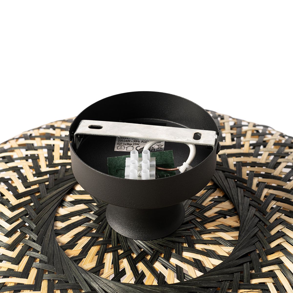 Oosterse plafondlamp zwart bamboe 40 cm - Ostrava