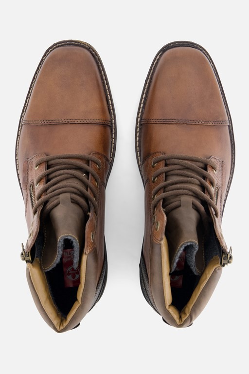 Rieker Veterboots cognac Leer