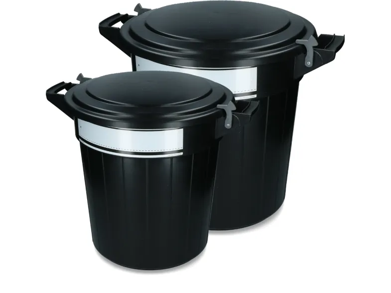 Storage bucket 80 l black, lid, lock and writing label 1 st