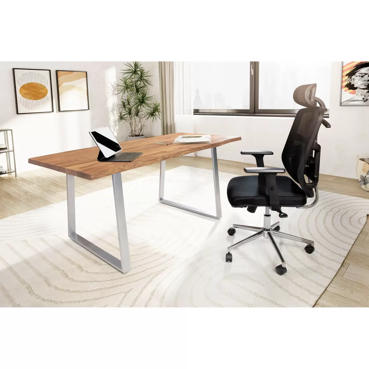 Schreibtisch Almada braun,silber