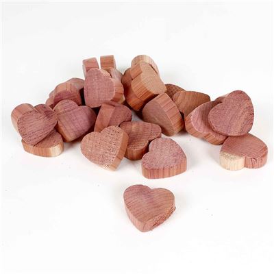 Cœurs en cèdre rouge - Lot de 24