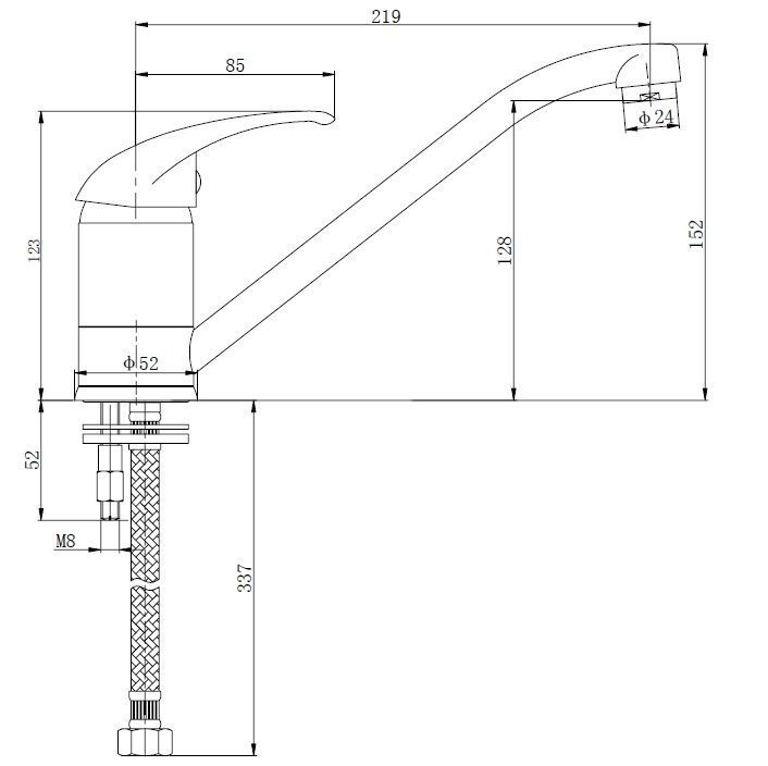 Mueller Basic keukenmengkraan PVD-coating chroom