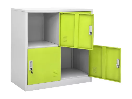 Armoire à casiers Gris clair et vert 90x45x92,5 cm Acier