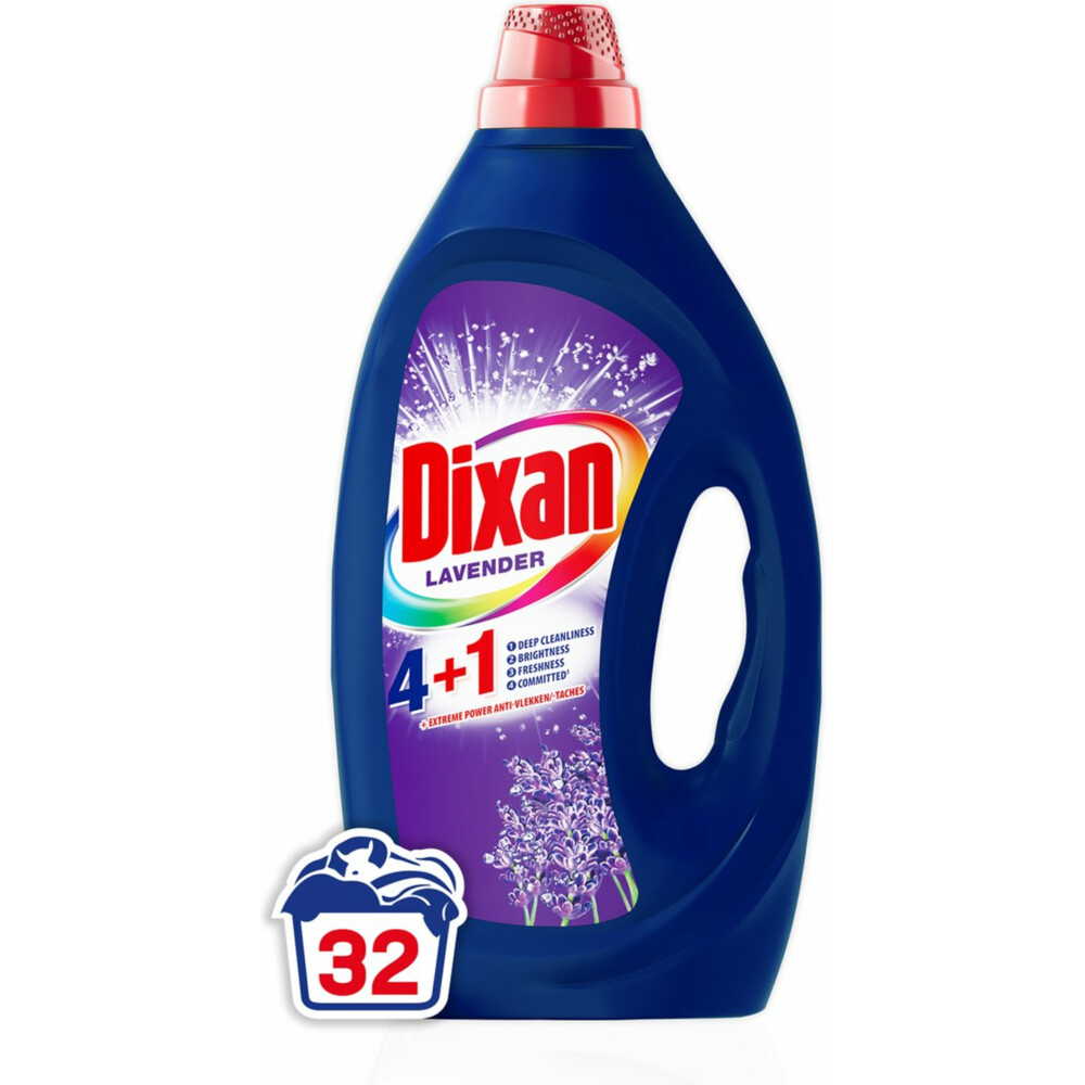 Dixan Vloeibaar Wasmiddel 4+1 Lavender Fresh 32 Wasbeurten1,440 liter