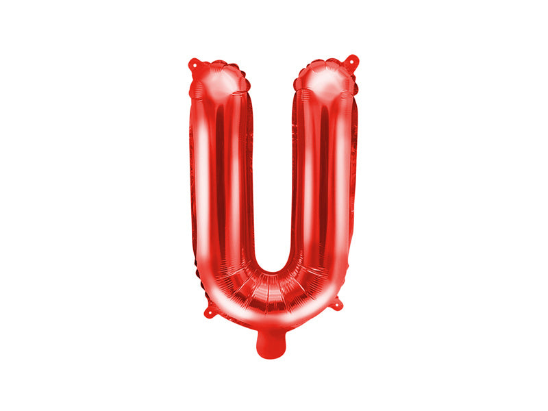 Folie Ballon Letter U Rood Leeg 35cm