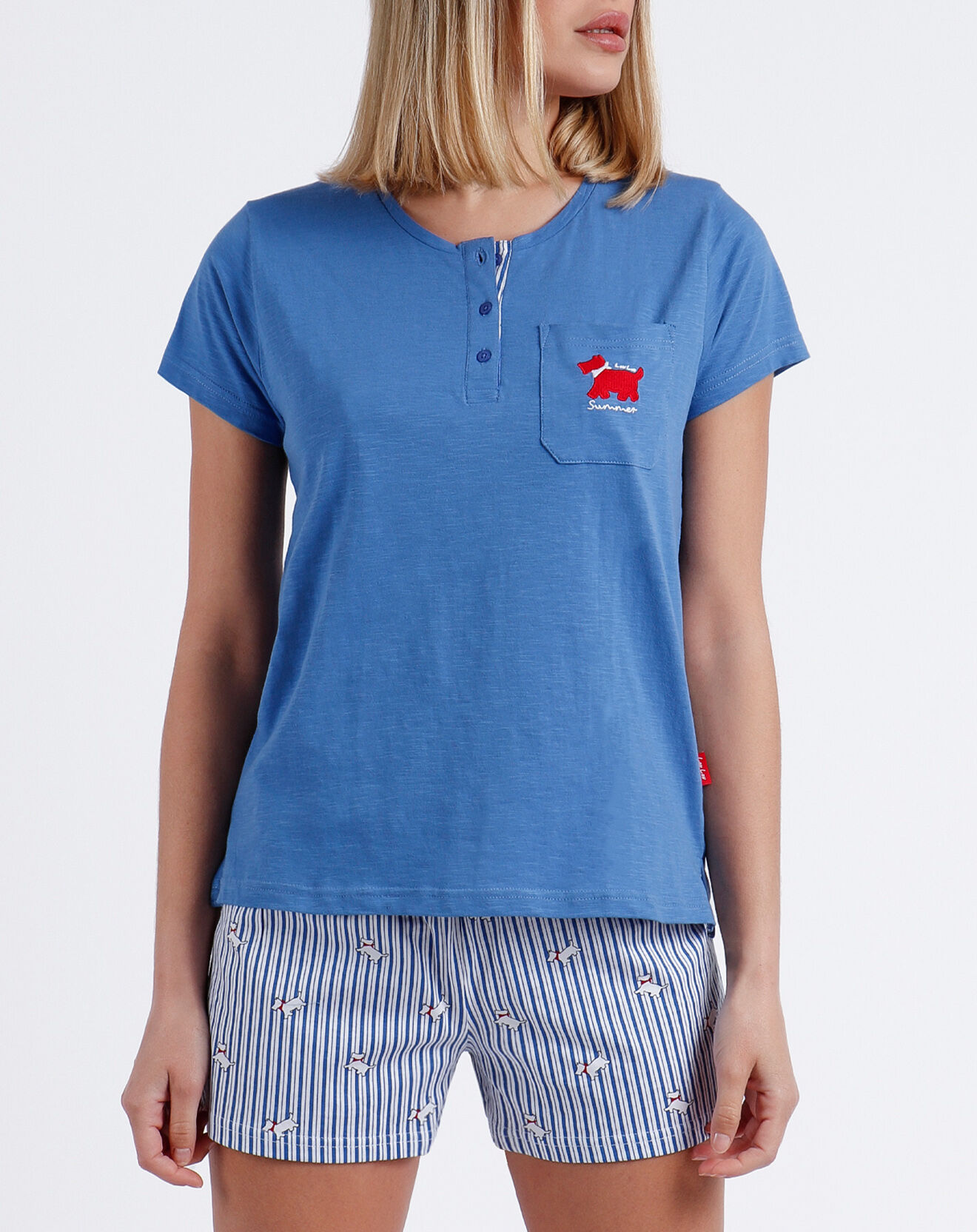 Admas Pyjama T-Shirt & Short Elara bleu