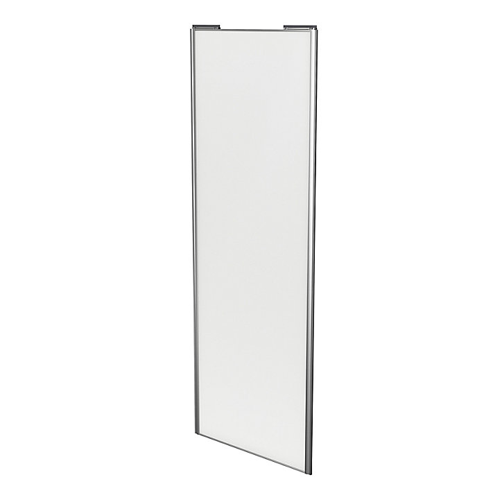 Porte de placard coulissante blanc profil gris GoodHome Arius H. 248,5 x L. 92.2 cm + amortisseurs