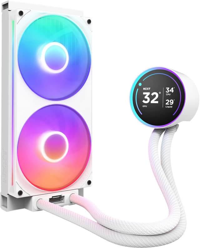 NZXT Kraken 280 Elite V2 RGB CPU-væskekøler (hvid)