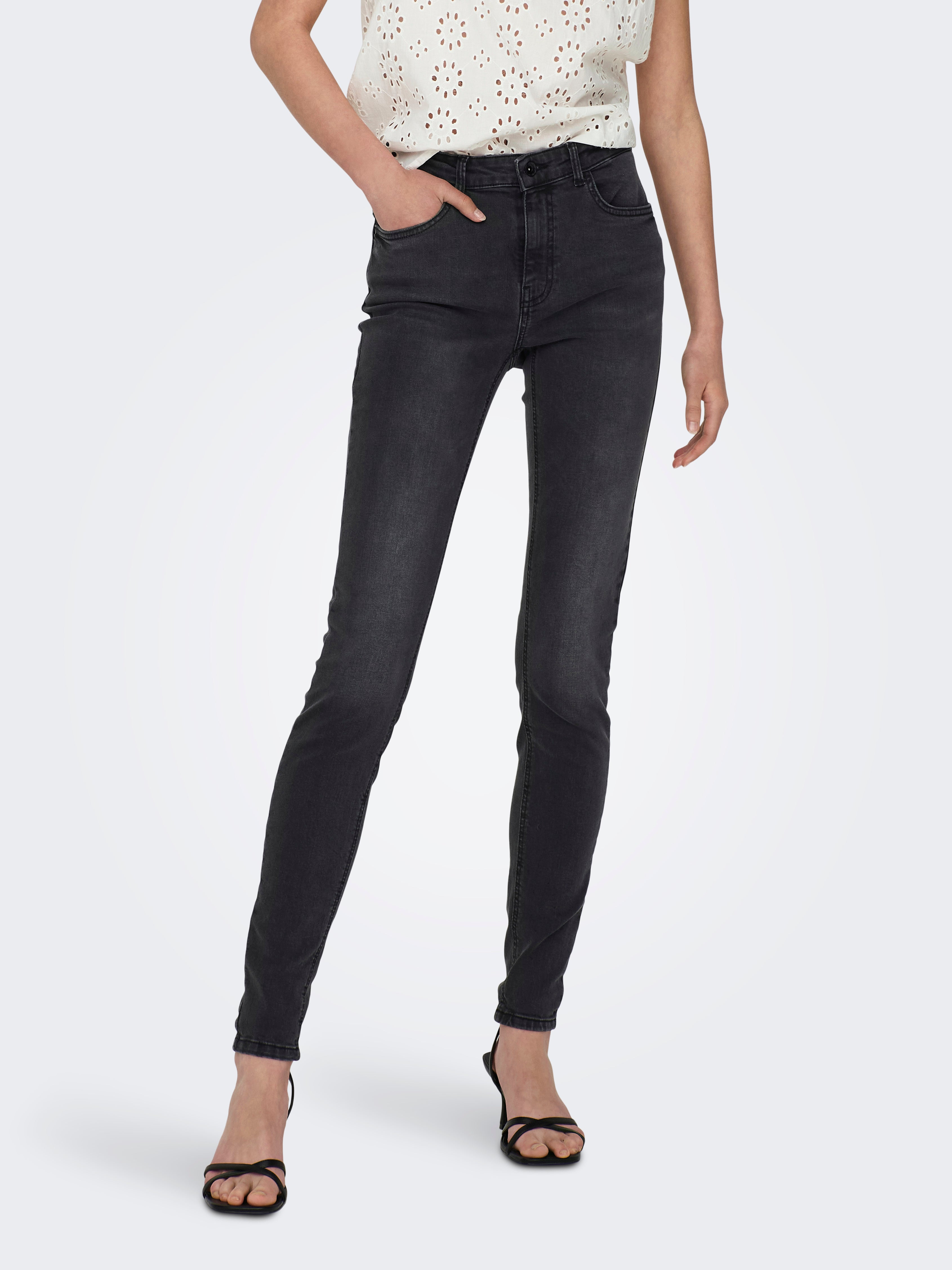 JDYBLUME Mittlere Taille Skinny Fit Jeans Black Denim