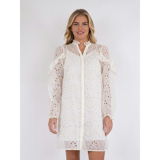 Neo Noir Abby Embroidery Kjole, Ivory, 40