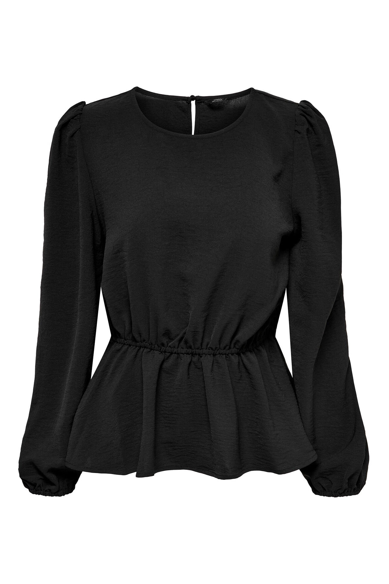 Blusa de mangas compridas e gola redonda