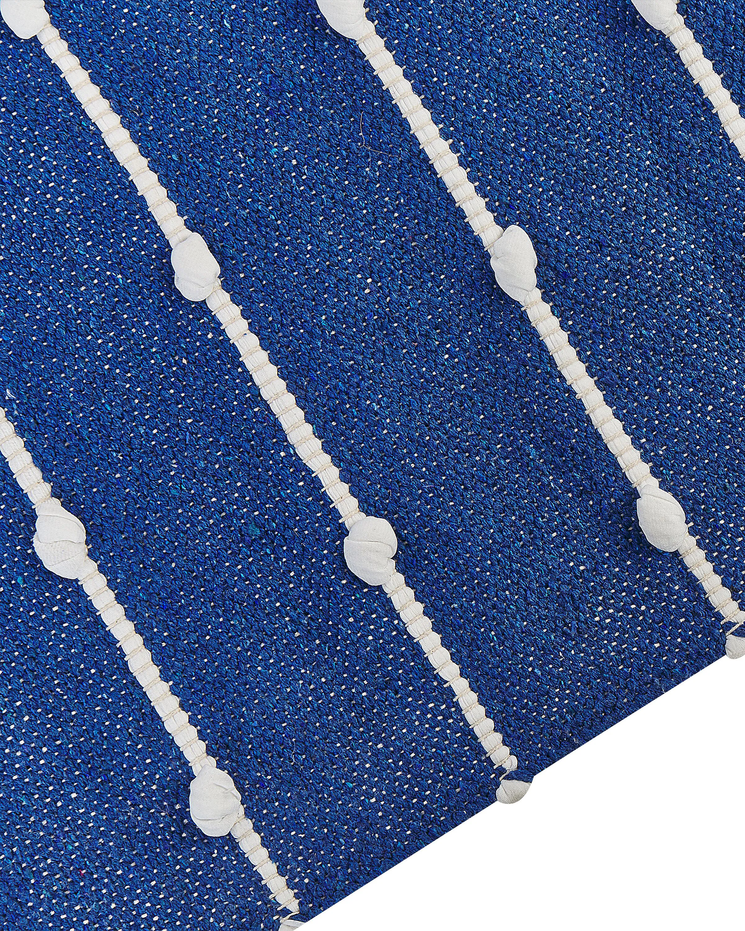 Vloerkleed KONDHALI Blauw 80 x 150 cm Katoen
