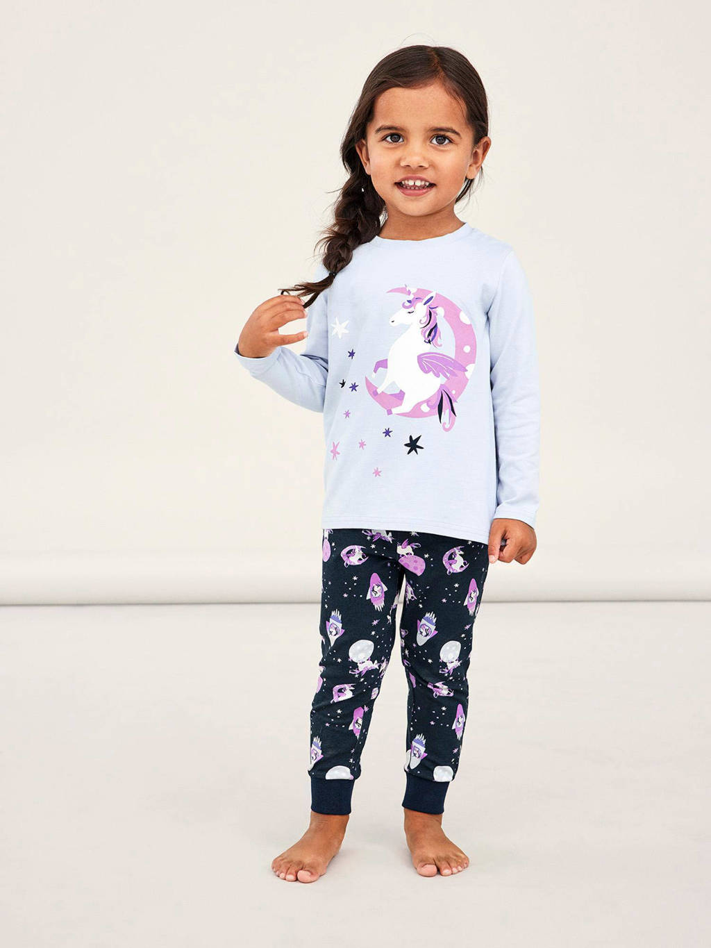 NAME IT pyjama - set van 2 all over print roze/lila