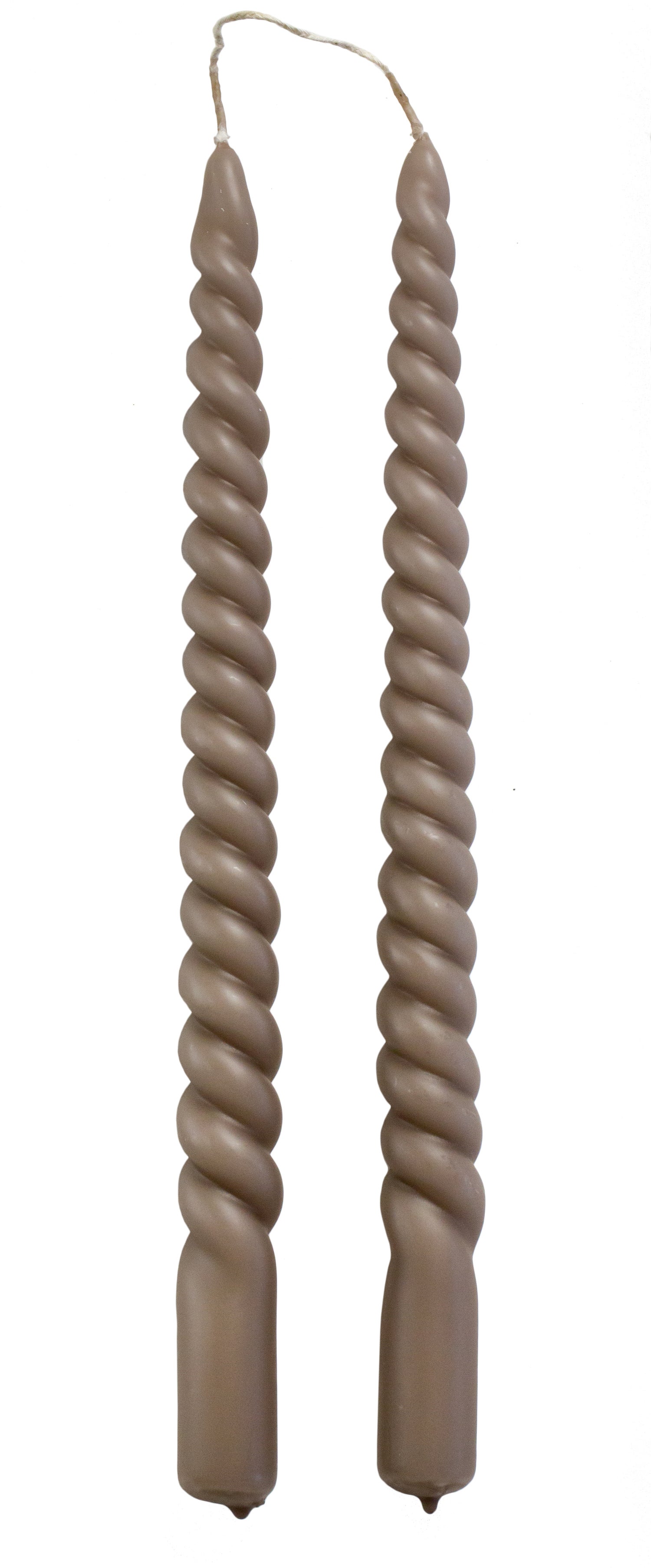 Rustik Lys dinerkaars Swirl taupe 8,5 uur 2 stuks