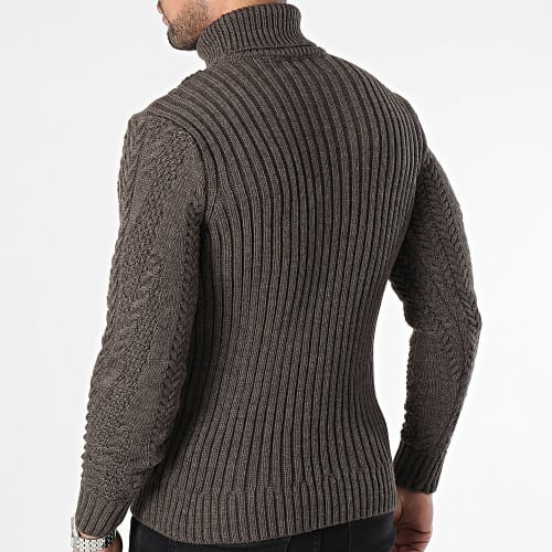 Pull Col Roulé Marron