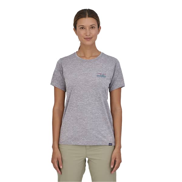 T-shirt randonnée PATAGONIA W'S CAP COOL DAILY GRAPHIC SHIRT '73 SKYLINE: FEATHER GREY