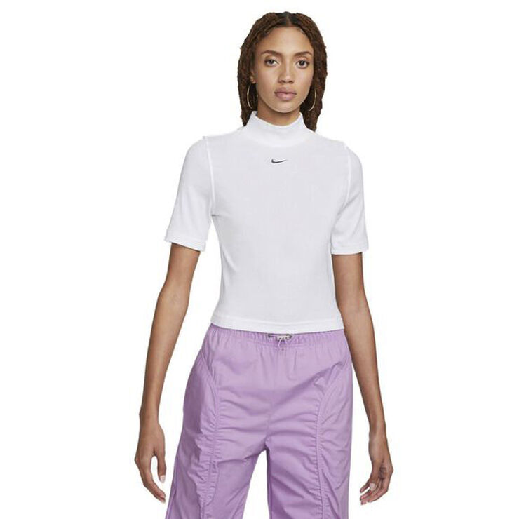 Nike Sportswear Essentials Ribbed Mock-Neck T-shirt Hvid