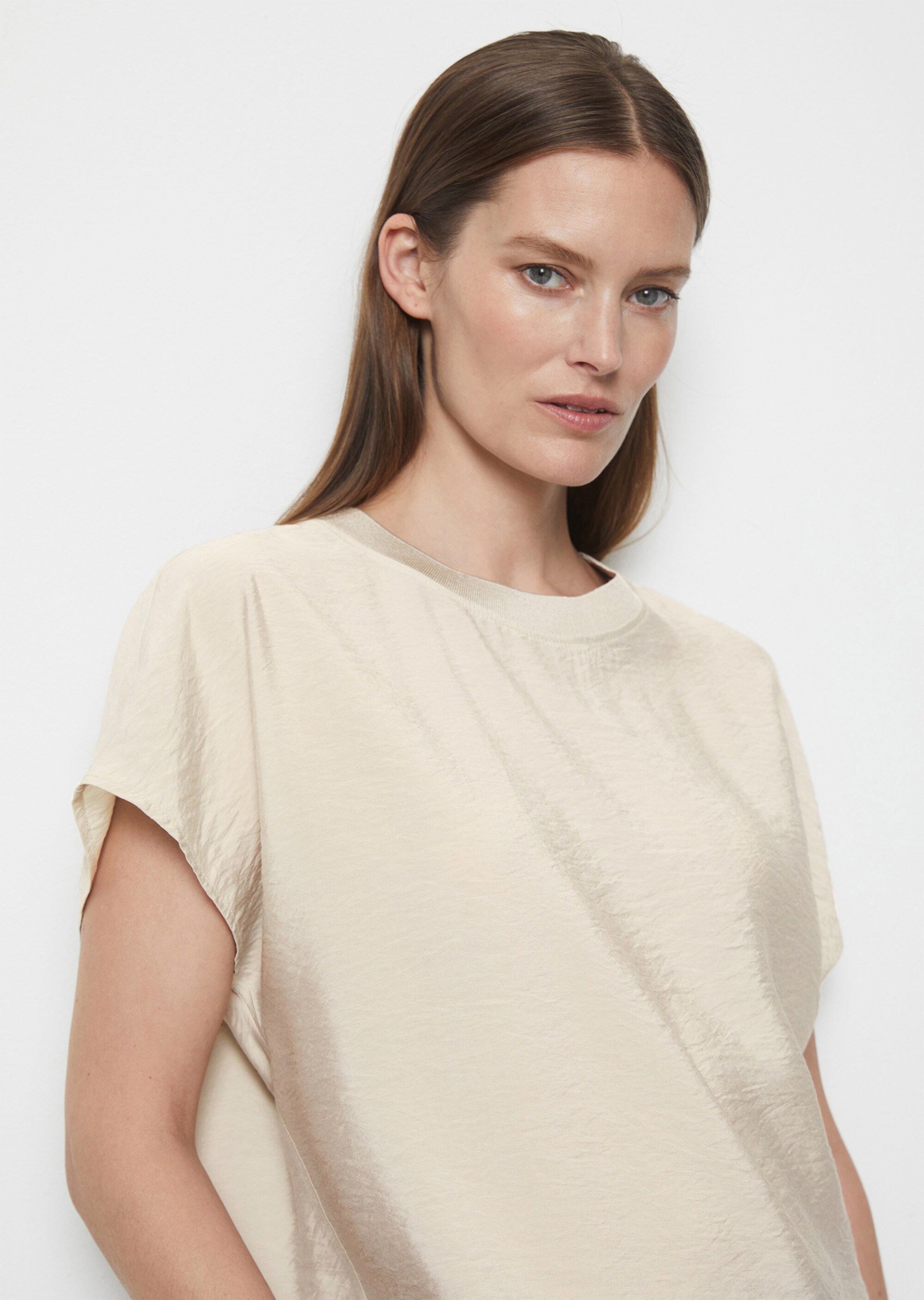 Blusenshirt regularaus Viskose-Mix-Crinkle
