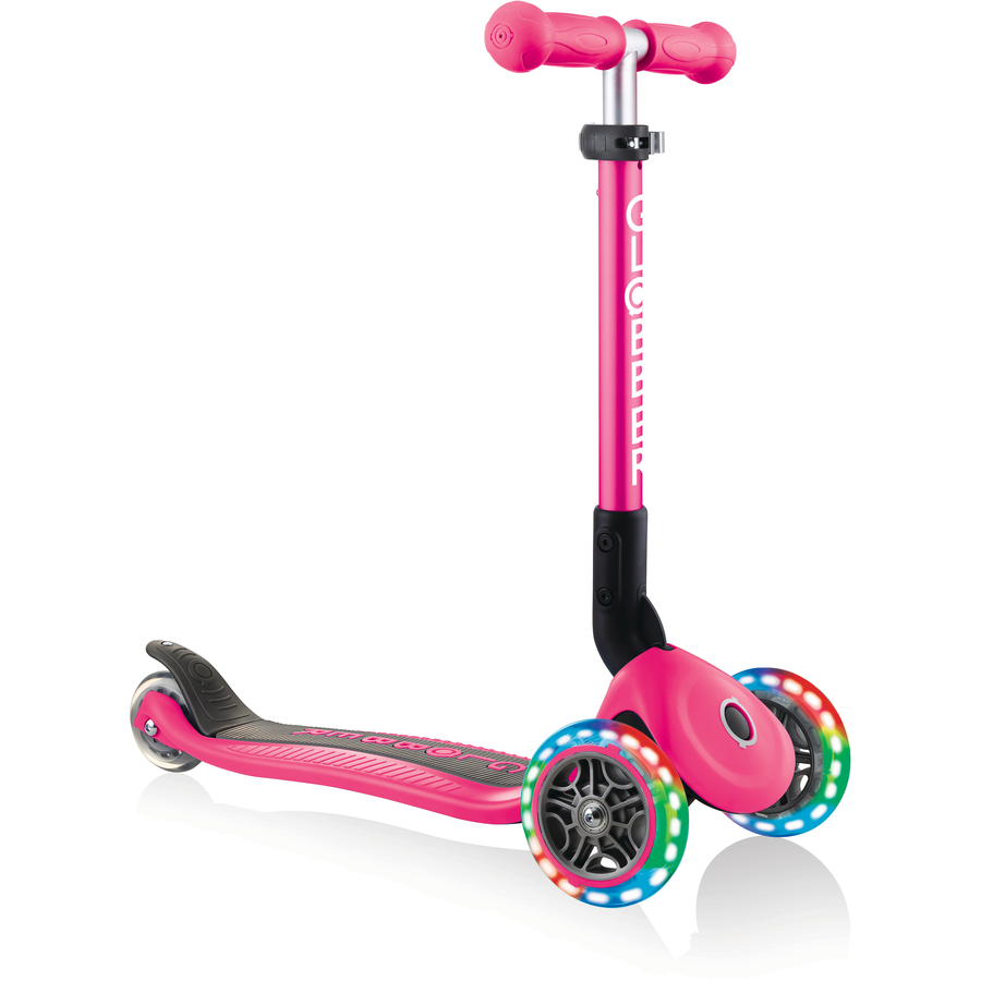 GLOBBER JUNIOR FOLDABLE LIGHTS mit Leuchtrollen, fuchsia pink