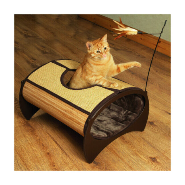 Abri Cat Pod Rosewood en bambou pour chat