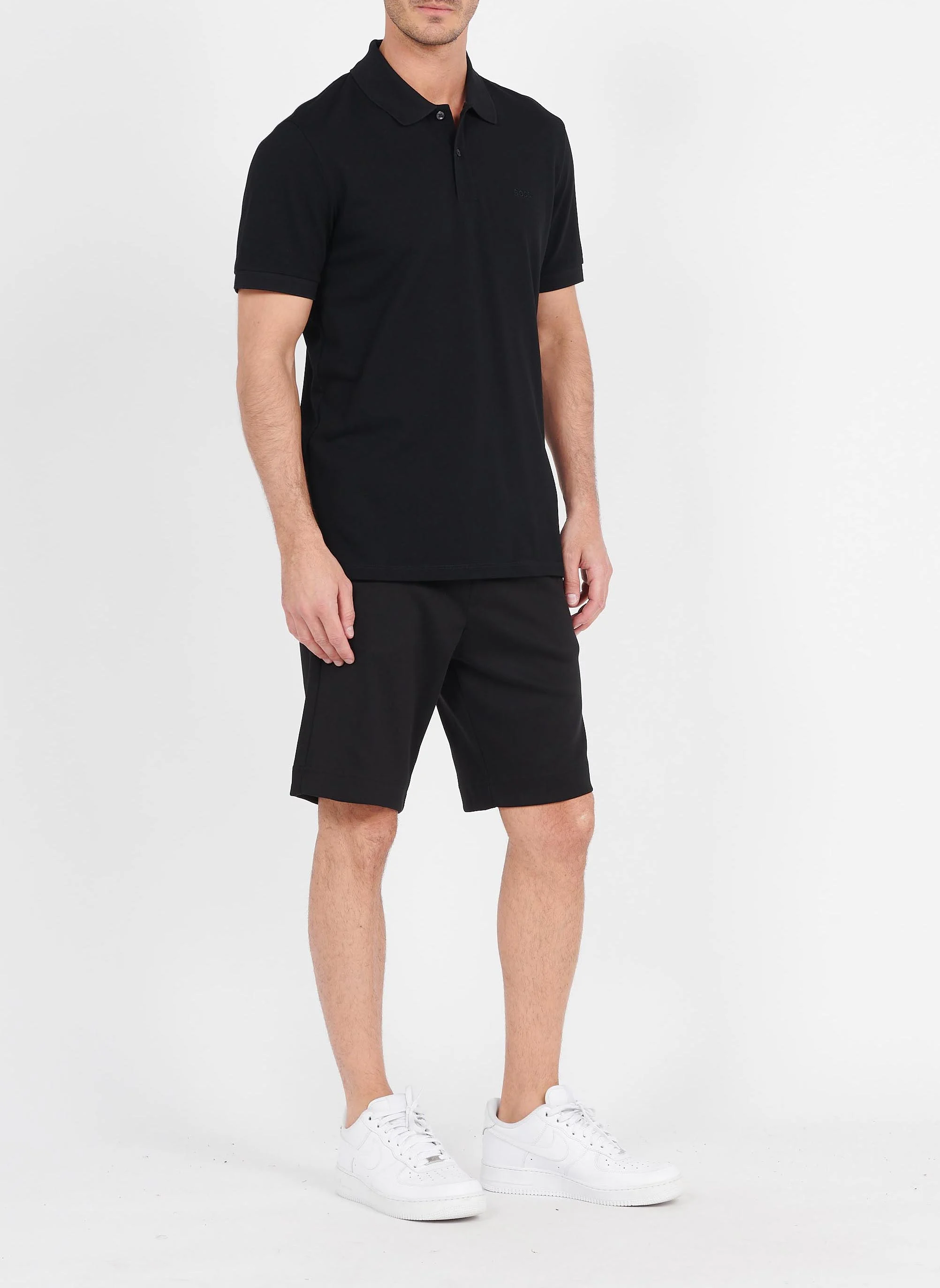 Polo regular-fit en coton bio| Noir
