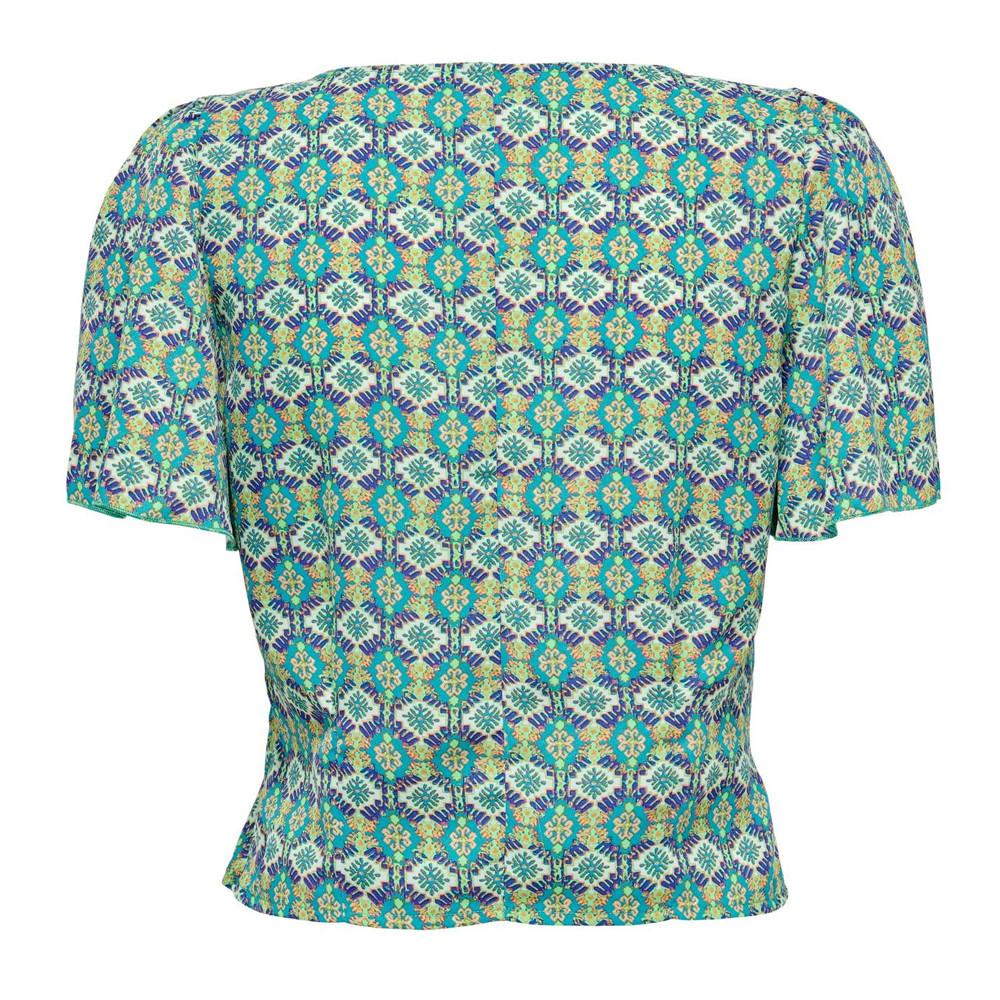 Only Blouse Verte/Blanche à Motifs Femme Only Alma