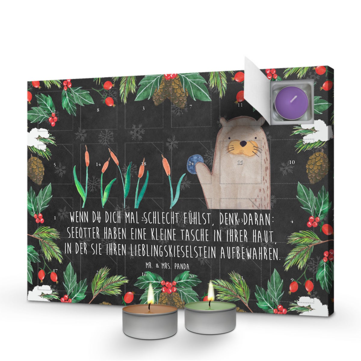Mr. & Mrs. Panda Geurkaars Adventskalender Otter Stone - Zwart