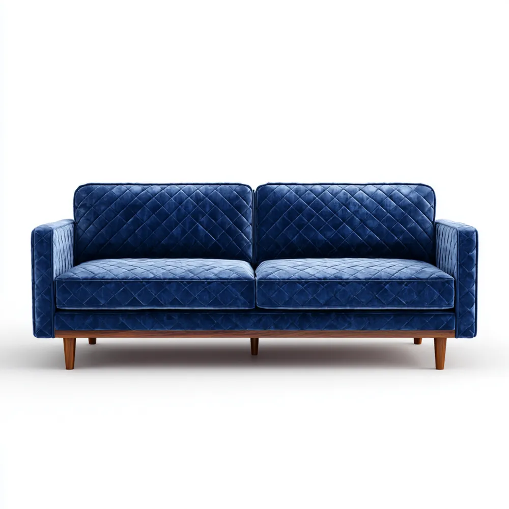 2-Sitzer-Sofa Samt Blau 180x85x75 cm – Modernes Design