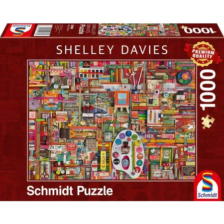 Schmidt Spiele Puzzle - Shelley Davies Vintage Künstlermaterialien, 1000 Teile