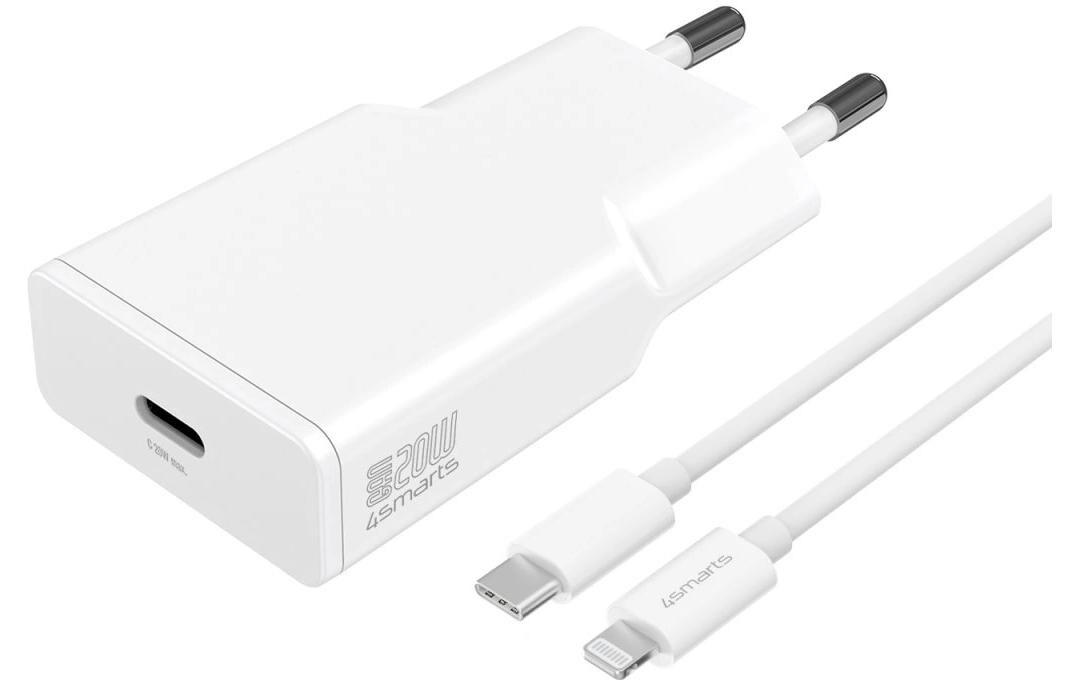 USB-Wandladegerät PDPlug Slim 20 WSchlankes Ladegerät mit USB-C zu Lightning Kabel