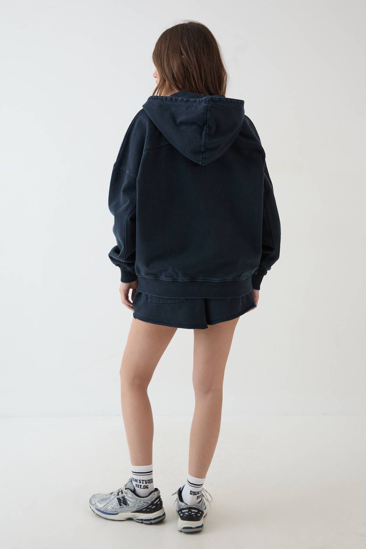 Sweat À Casynthétiqueche Zippé Oversize Effet Délavé Poids Lourd Dsgn Studio