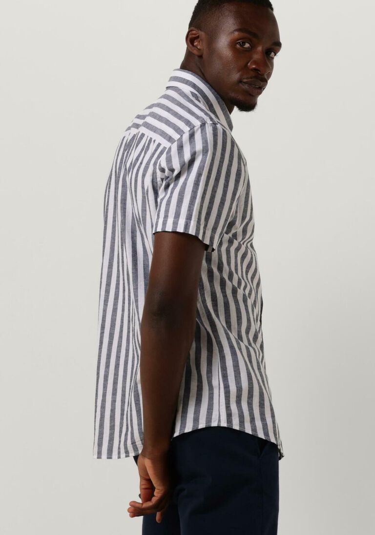 SELECTED HOMME donkerblauwe selected homme casual overhemd slhslimnew-linen shirts ss classic w