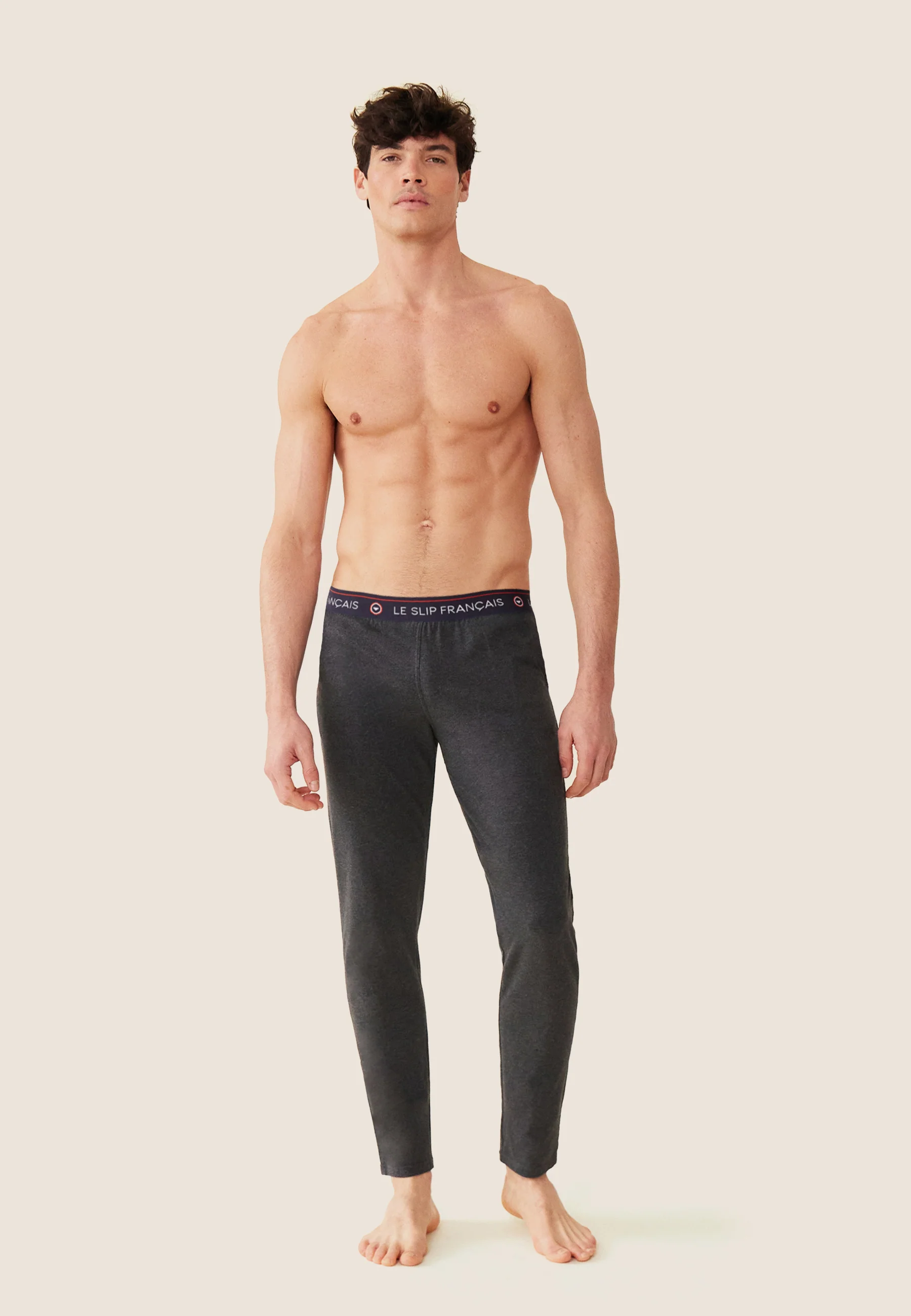 Bas de pyjama en coton-Indomptable Gris Anthracite