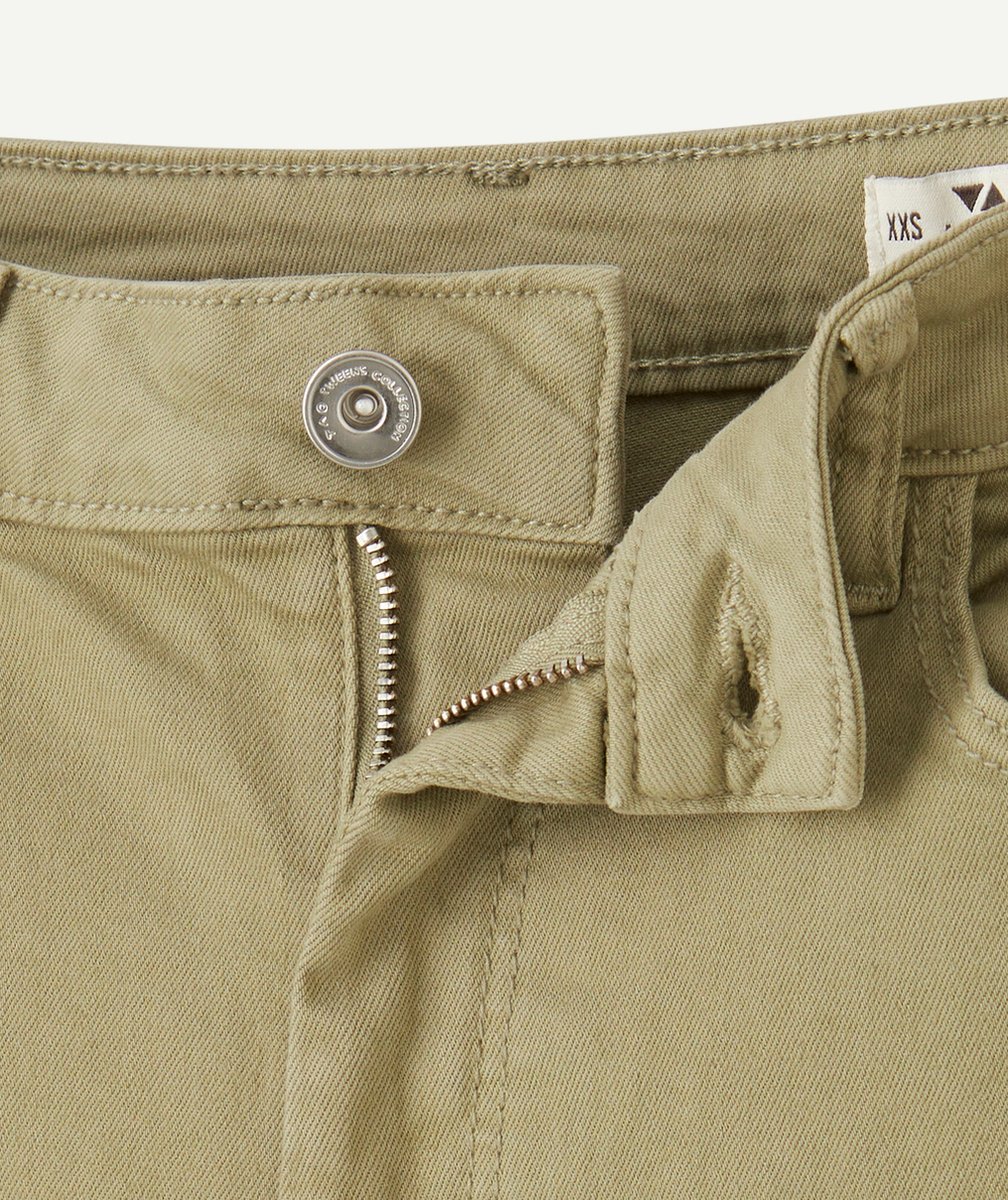 PANTALON WIDE LEG FILLE EN FIBRES RECYCLÉES KAKI