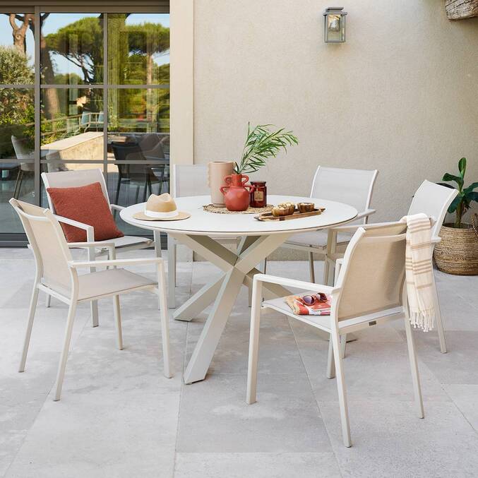 Table de jardin ronde ORYON Argile