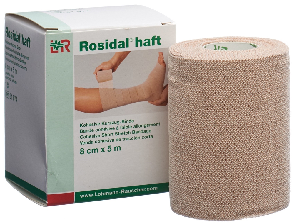 ROSIDAL haft kohäsive Kurzzugbinde 8cmx5m 1 Stk