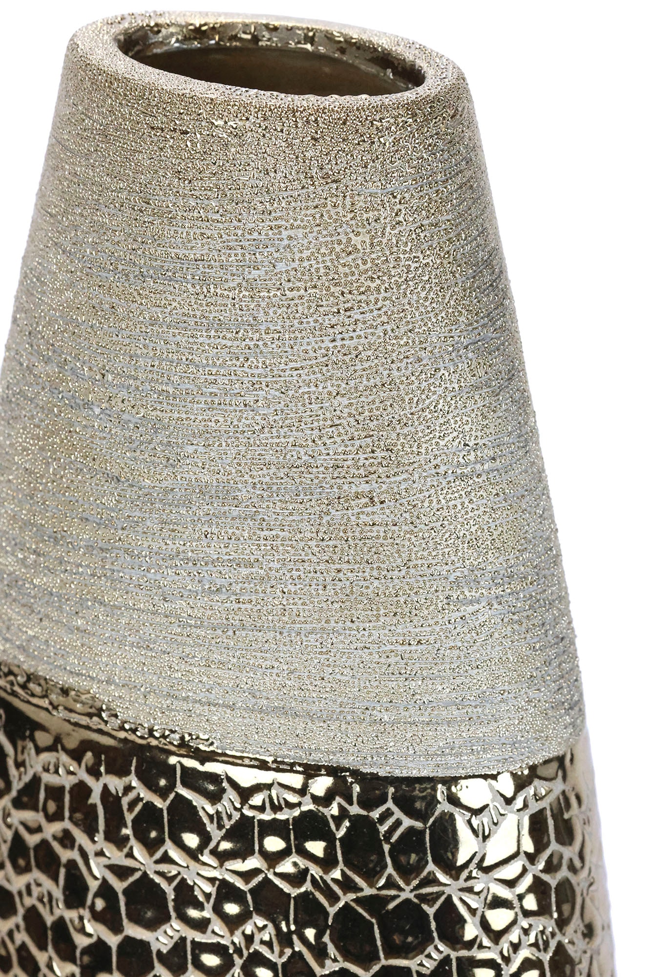 I.GE.A. Dekovase »Blumenvase« Dekovase Zylindervase silber weiss glänzend Blumenvase Modern Tischvase