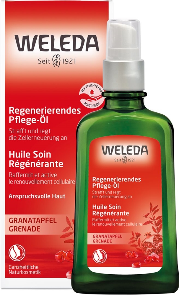 Weleda Pflege-Öl<br>100 ml, Glasflasche, Lösung zur Anwendung auf der Haut, regenerierend Granatapfel
