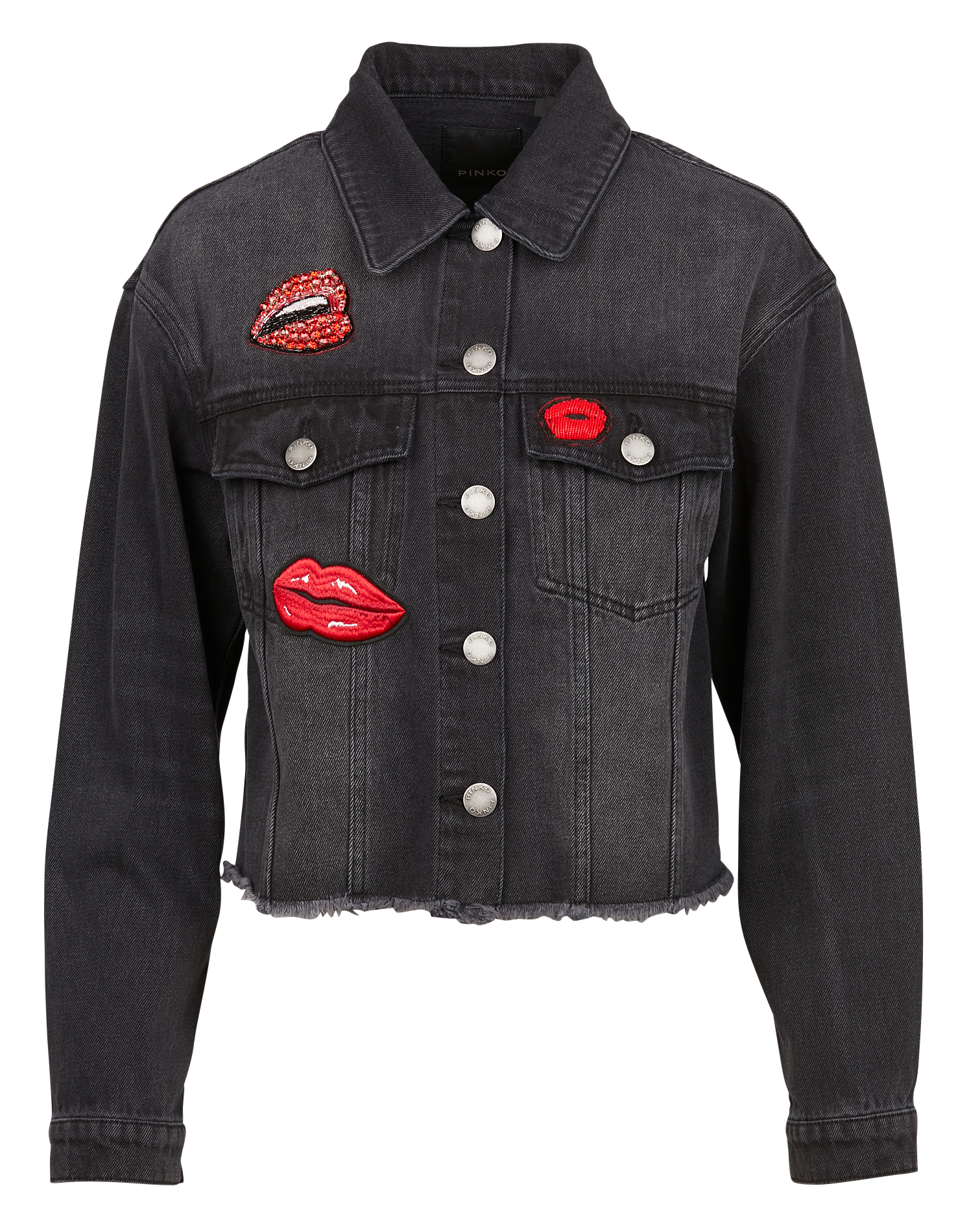 LESTA - Veste en jean à broderies| Noir