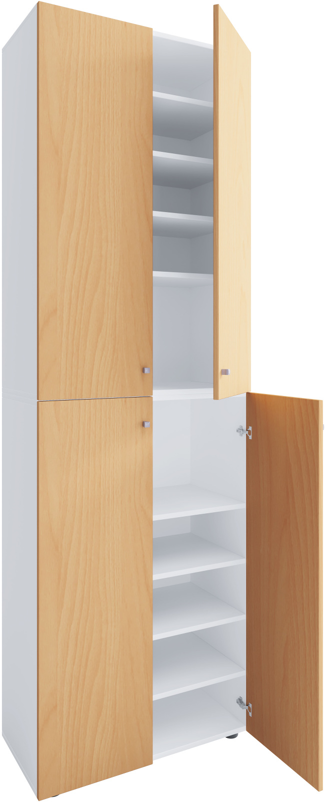Schuhschrank LONA XL - weiß - Buche - 10 Fächer