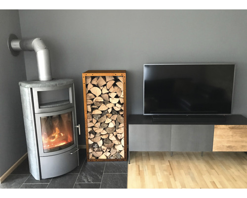 Haardhoutopslag Palatino Corten 55 x 40 x 120 cm bruin