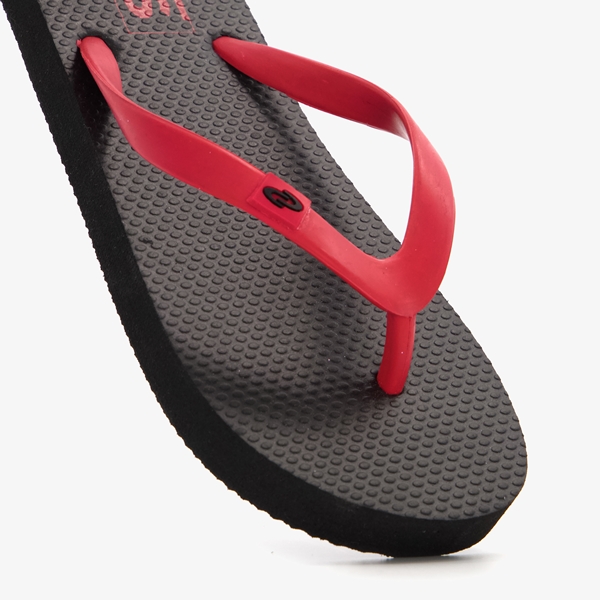 Jongens teenslippers zwart met rood